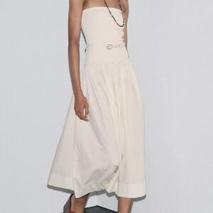 Zara belted combination dress
